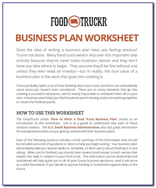 Food Truck Business Plan Template Pdf