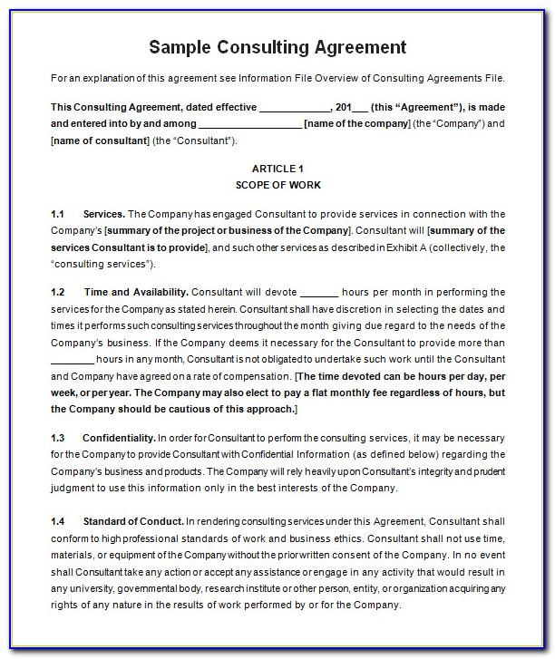 Free Consulting Agreement Template Uk