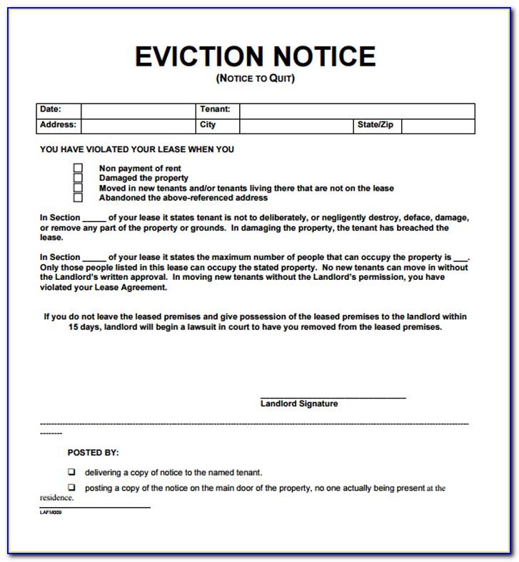 Free Eviction Template Letter
