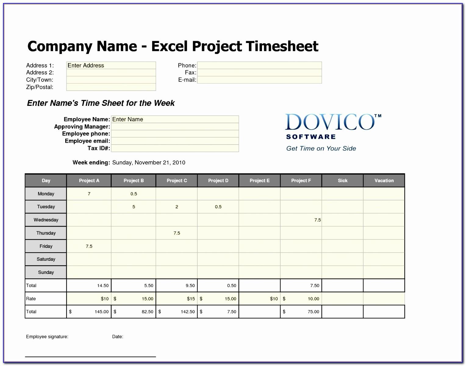 Free Excel Timesheet Template For Multiple Employees