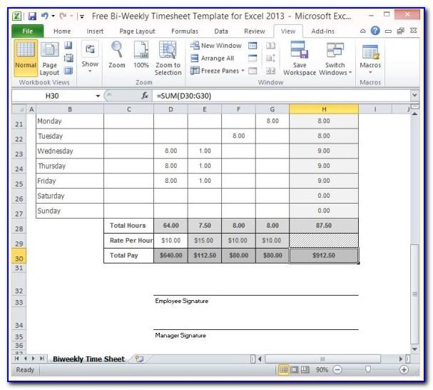 Free Excel Timesheet Template With Tasks