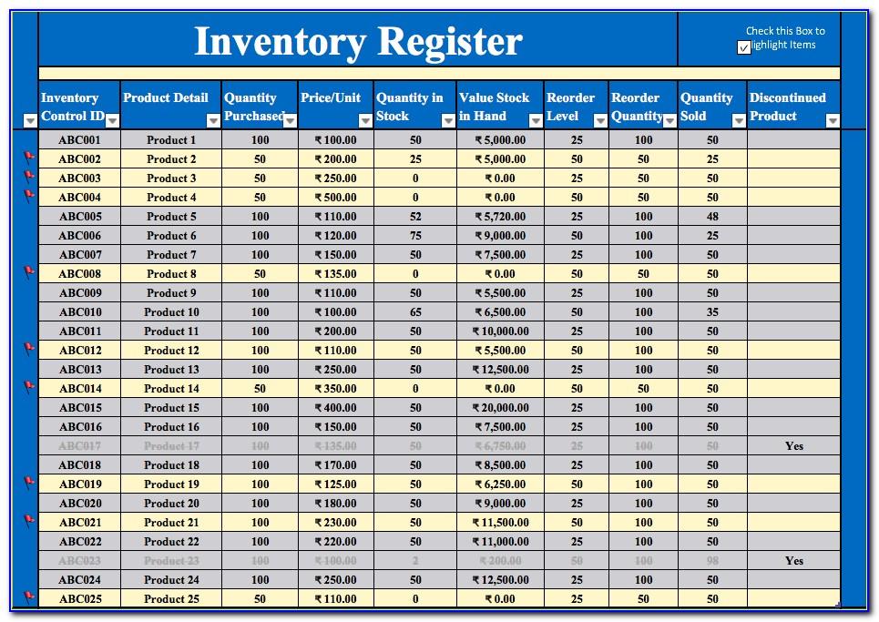 Free Inventory Excel Templates Download