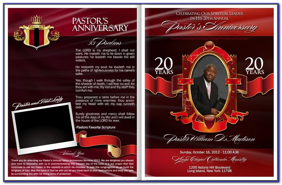 Free Pastor's Anniversary Programs Samples