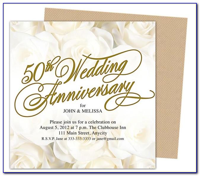Free Printable 50th Wedding Anniversary Invitation Templates
