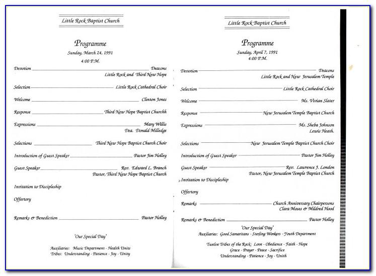 Free Printable Church Anniversary Program Template