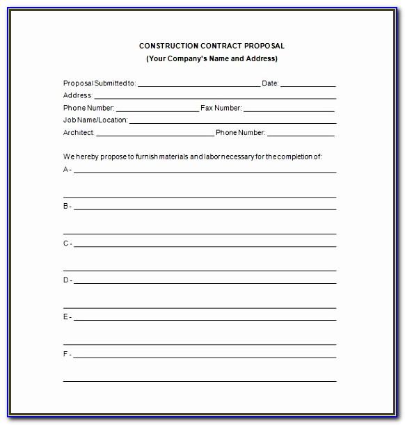 Free Printable Construction Proposal Template