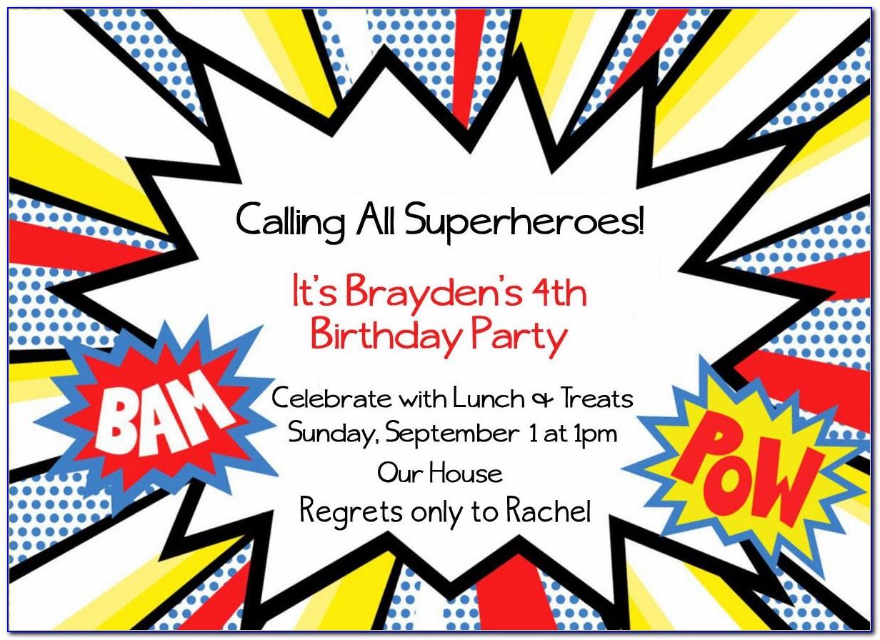 Free Printable Girl Superhero Birthday Invitation Templates