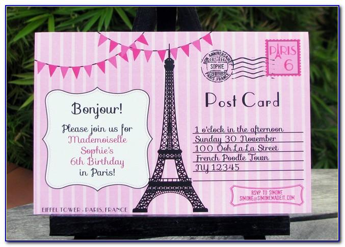 Free Printable Paris Invitations Templates