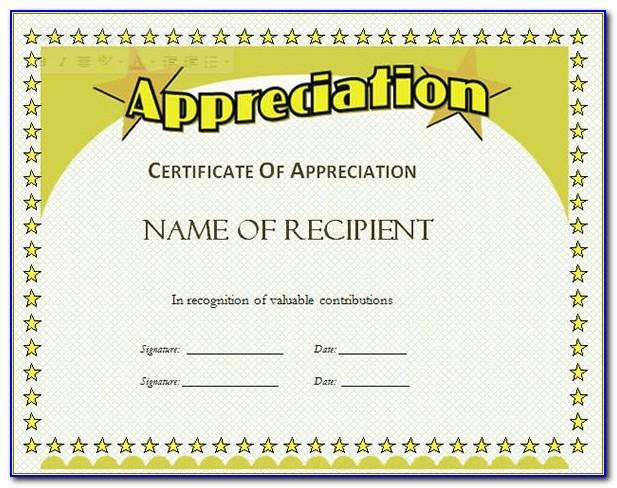 Free Printable Recognition Certificate Template