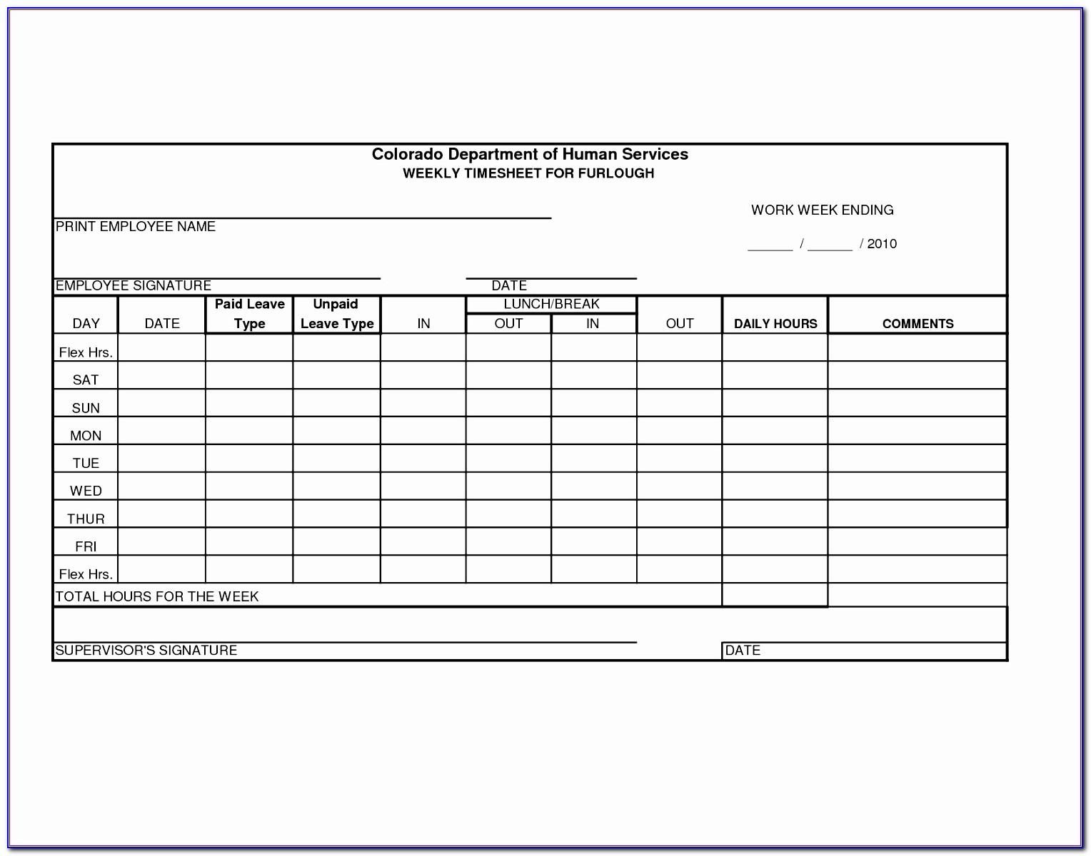 Free Weekly Timesheet Template For Multiple Employees