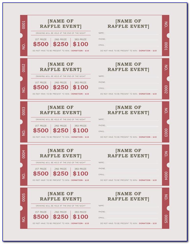 Fundraiser Tickets Template Free