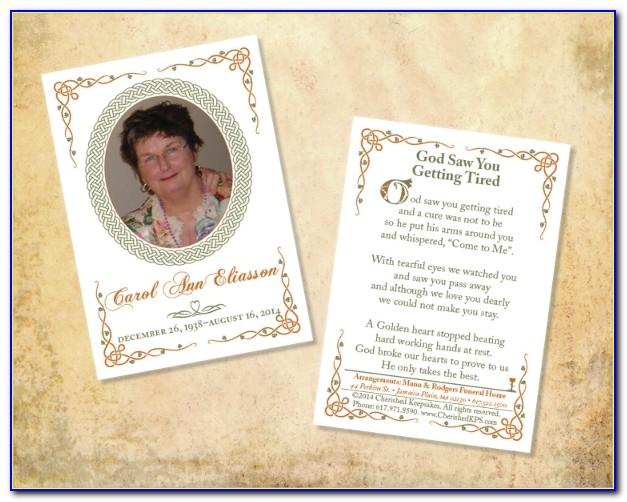 Funeral Cards Template Free