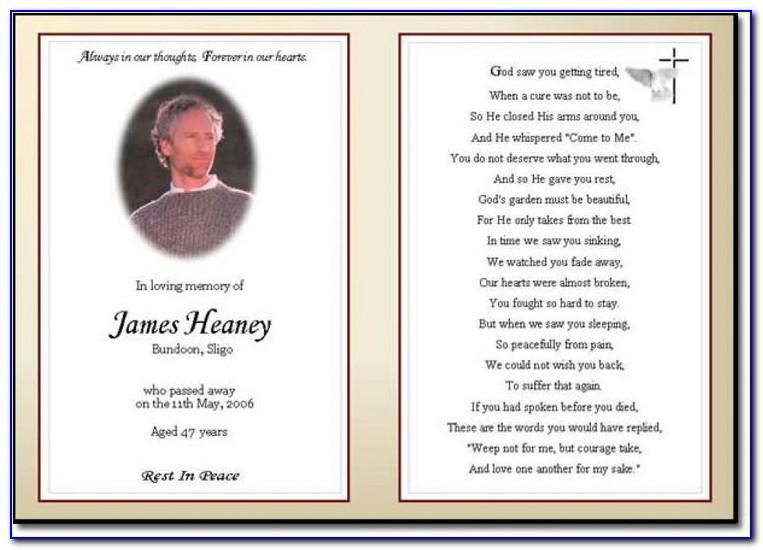 Funeral Cards Template
