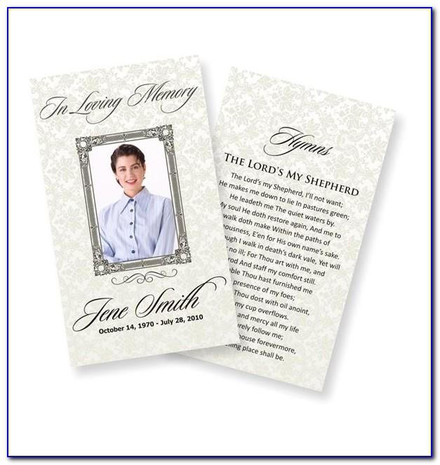 Funeral Memorial Cards Template