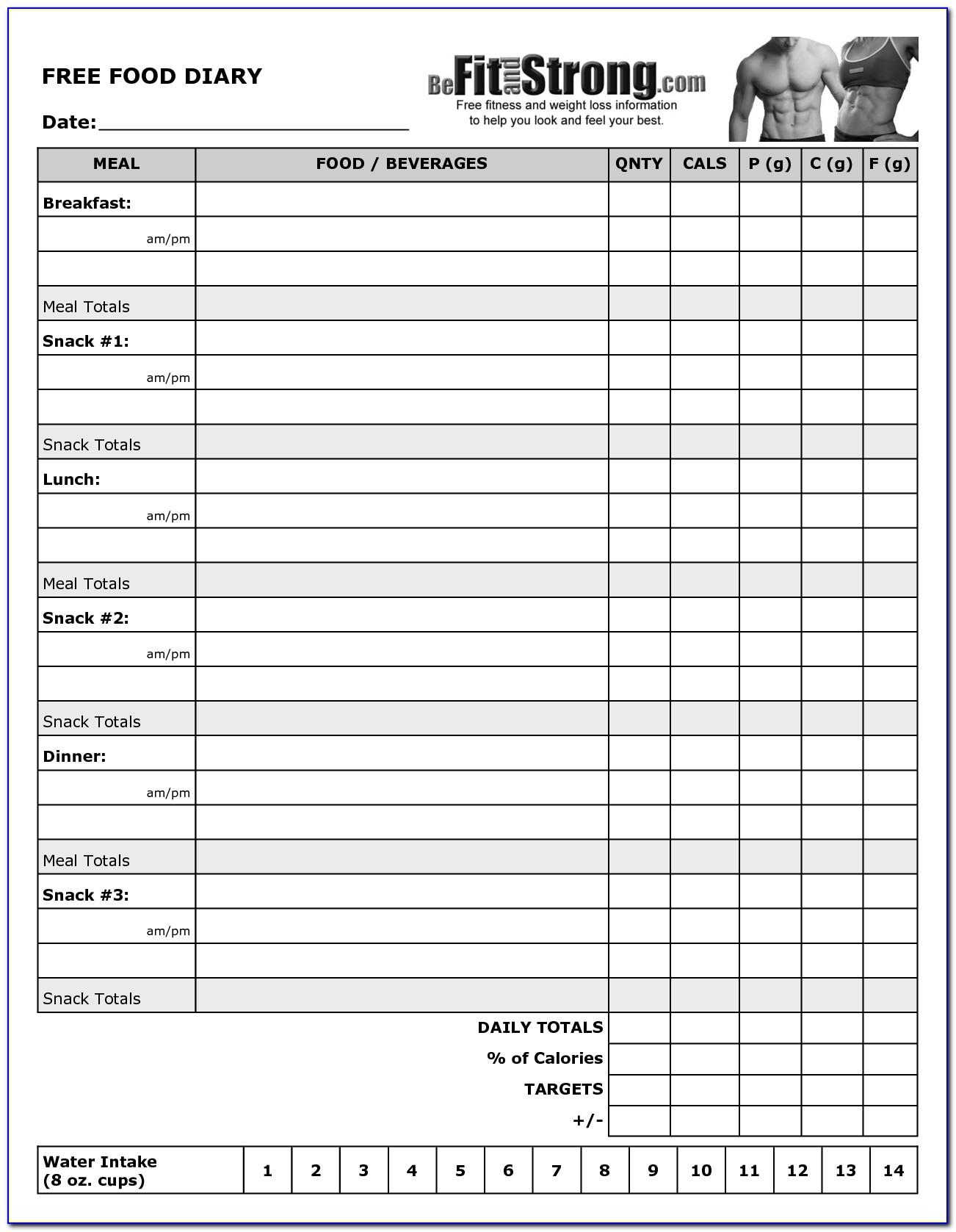 Health And Fitness Journal Template