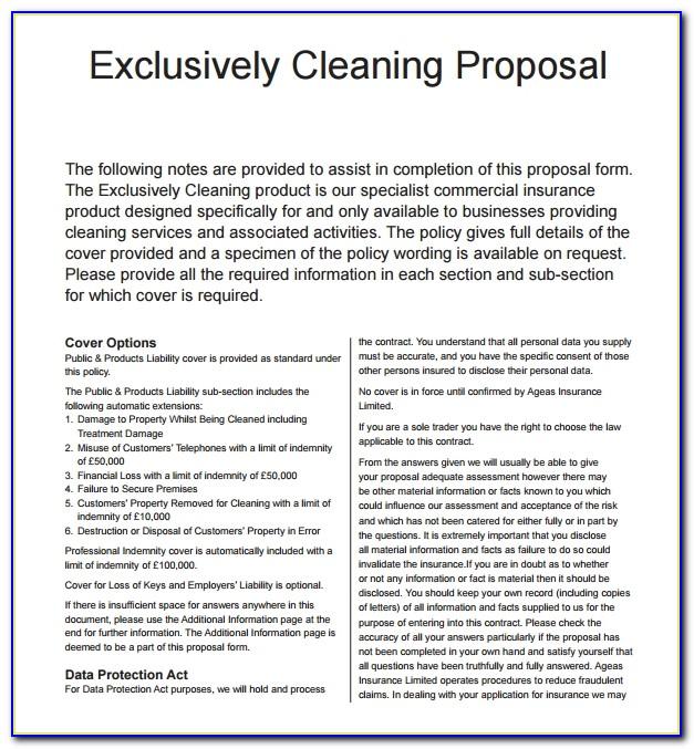 House Cleaning Proposal Template Pdf