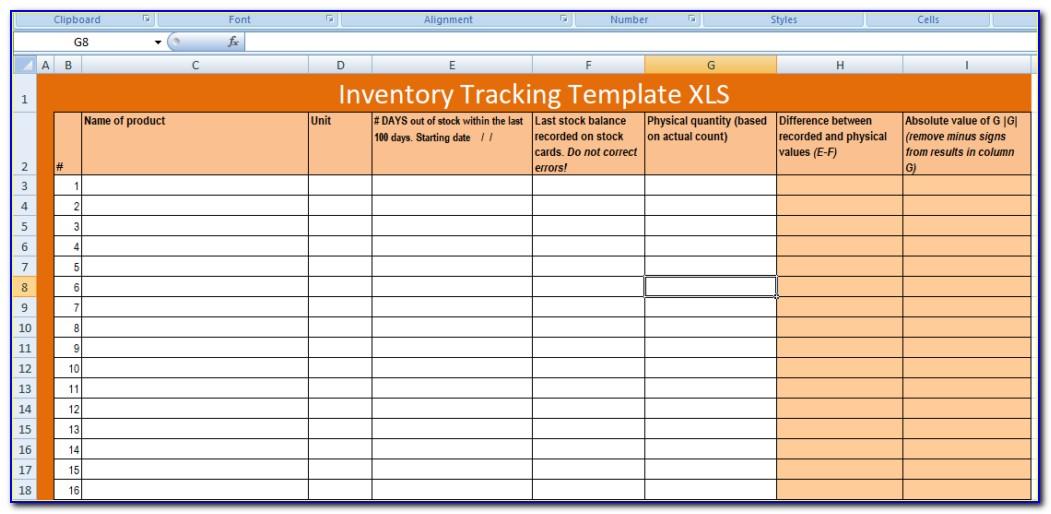Inventory Tracking Excel Template
