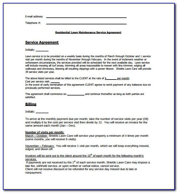 Lawn Care Contract Templates