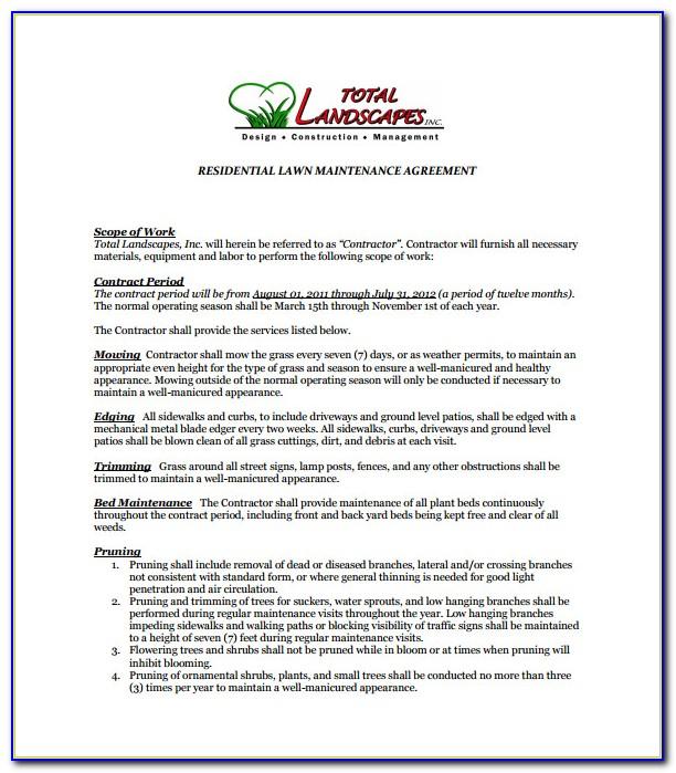 Lawn Care Service Contract Template