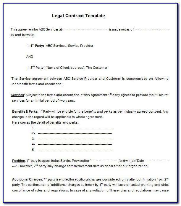 Legally Binding Contract Template Uk