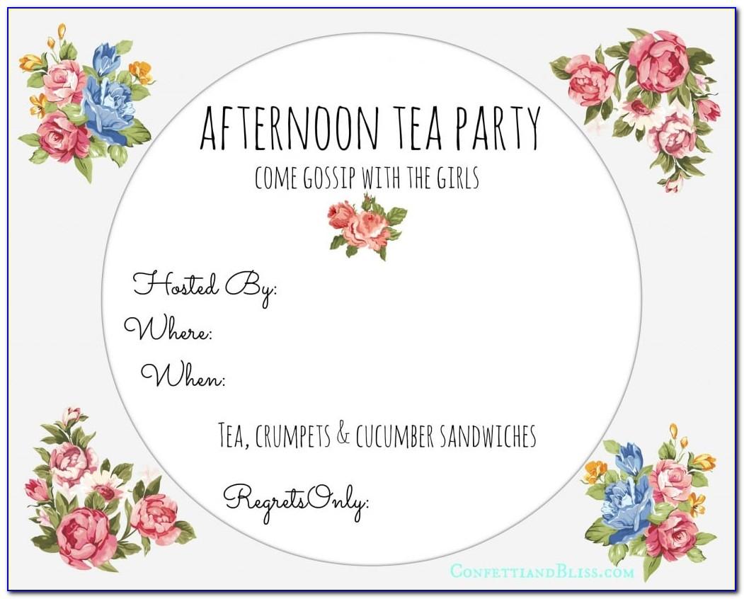 Mad Hatters Tea Party Invitation Template Free