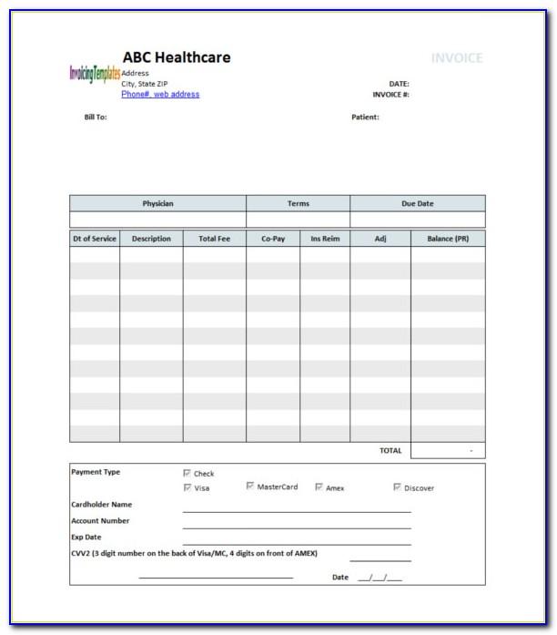 Medical Invoice Template Word