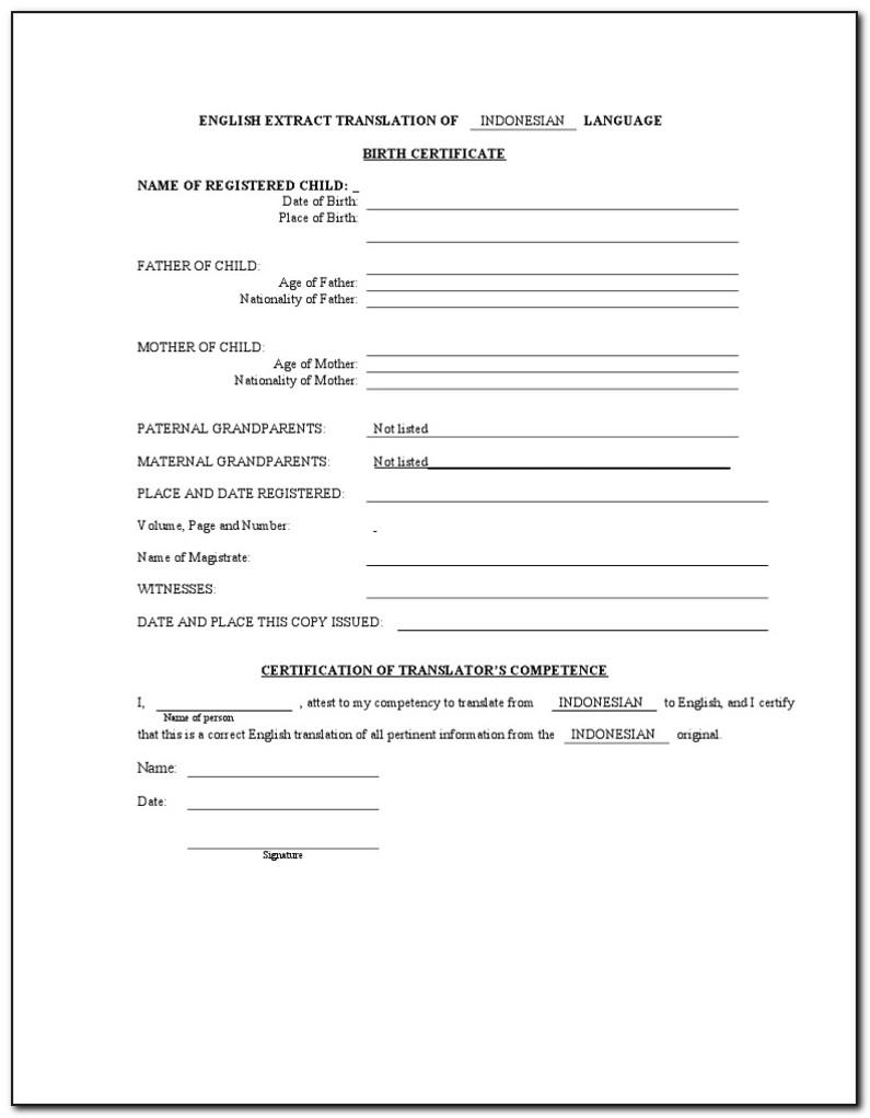 Mexican Marriage Certificate Translation Template Pdf