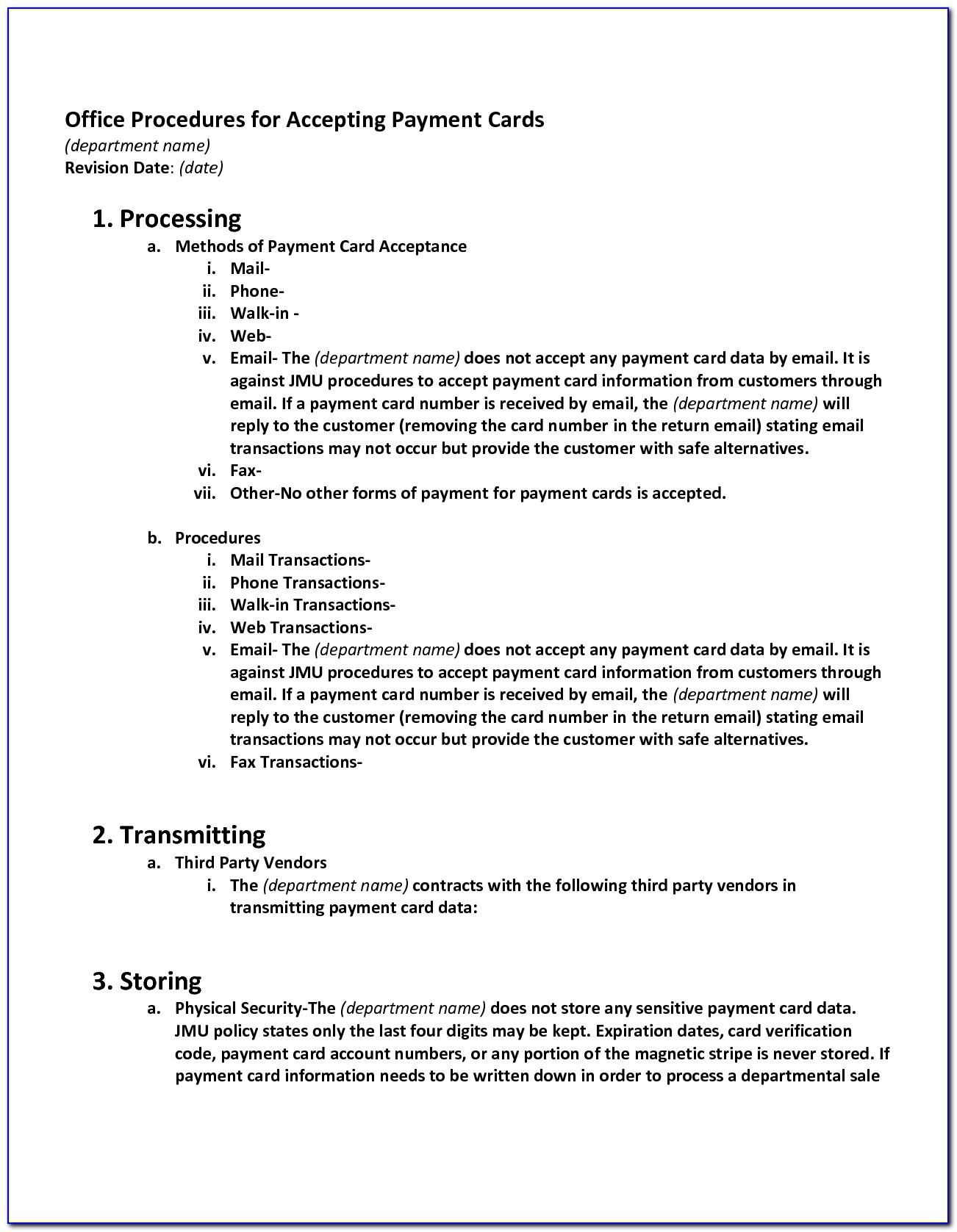 Microsoft Office Procedure Manual Template