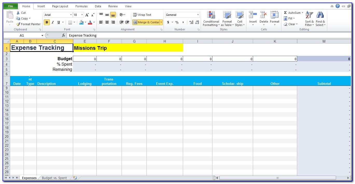 Money Tracker Excel Template