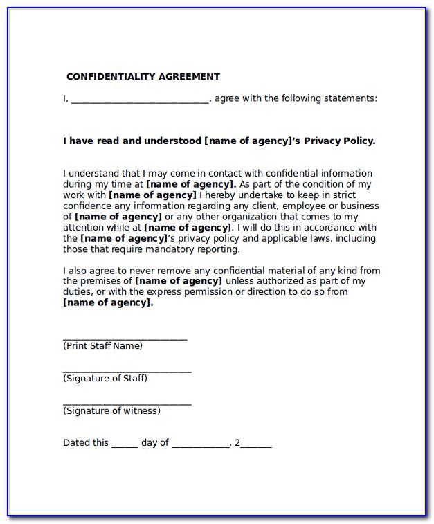 Non Disclosure Agreement Template Freelance