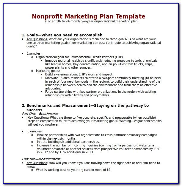 Nonprofit Marketing Plan Template Pdf