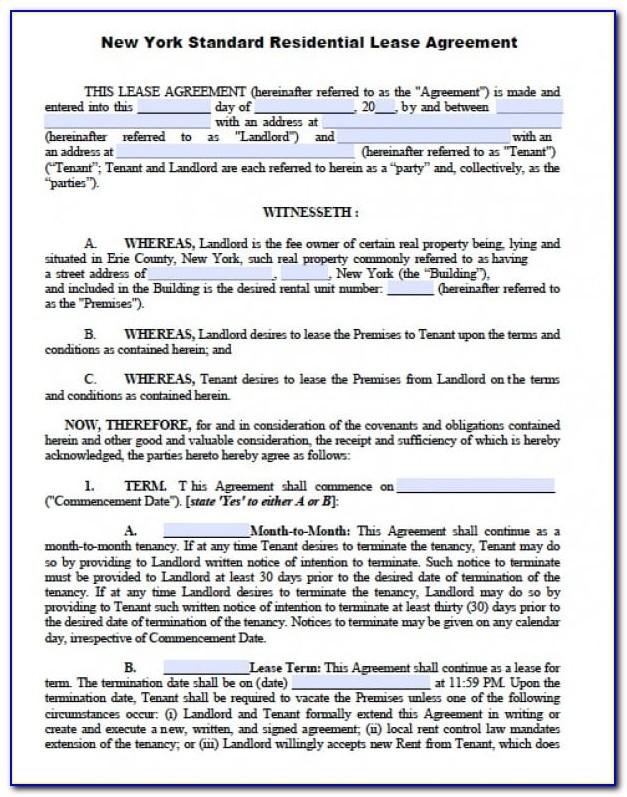 Ny Residential Lease Agreement Template