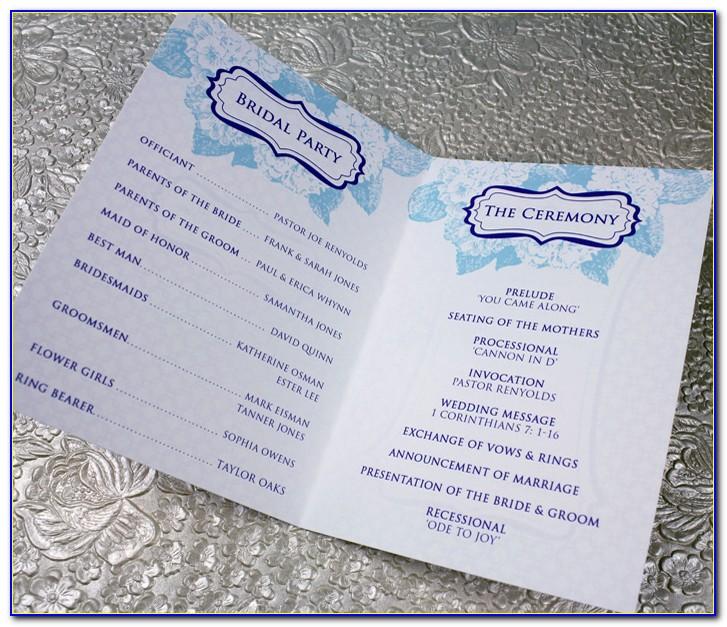 One Page Wedding Program Template