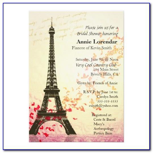Paris Birthday Invitation Templates Free