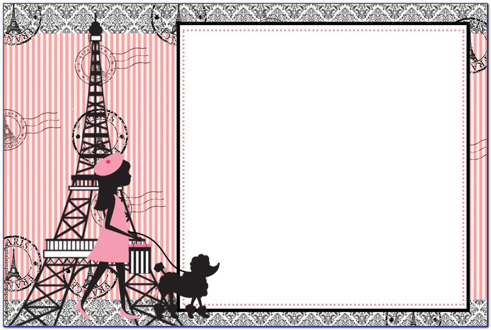 Paris Birthday Invitations Templates Free