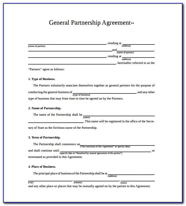 Partnership Agreement Sample Pdf