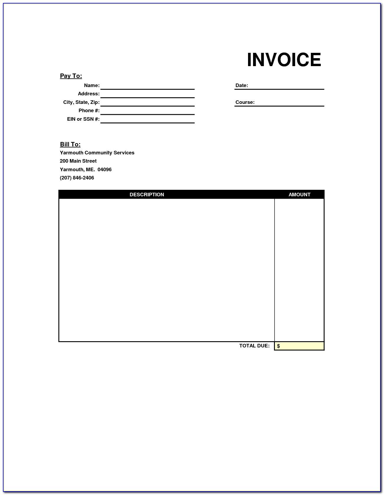 Personal Invoice Template Excel