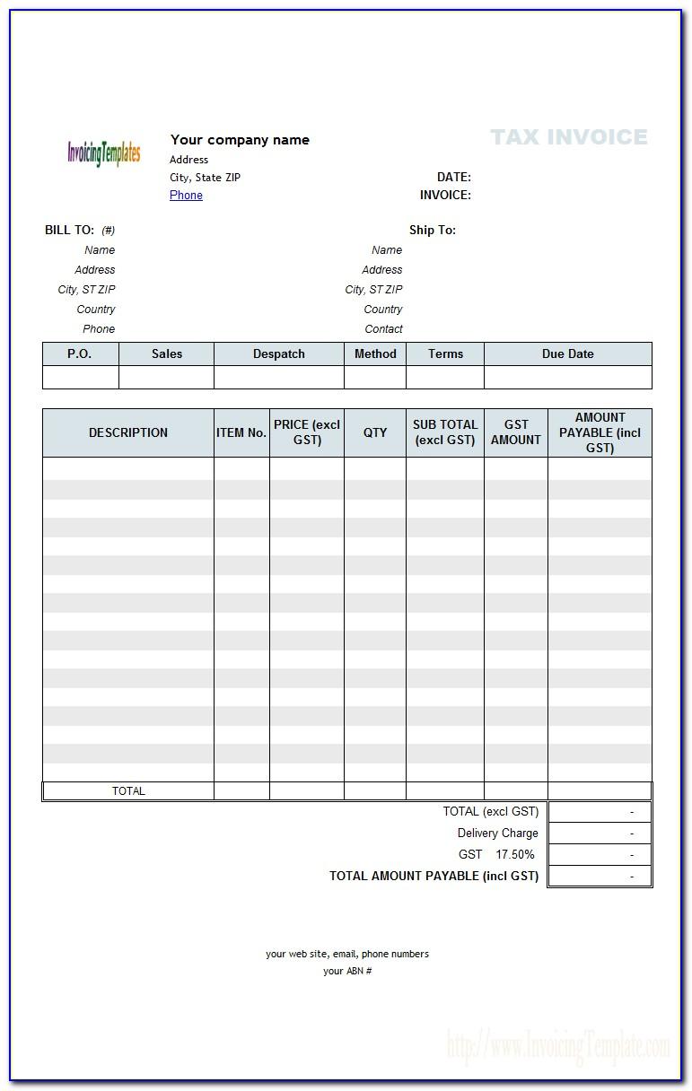 Personal Invoice Template Nz