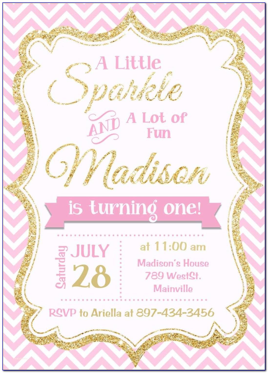 Pink And Gold Baby Shower Invitation Templates