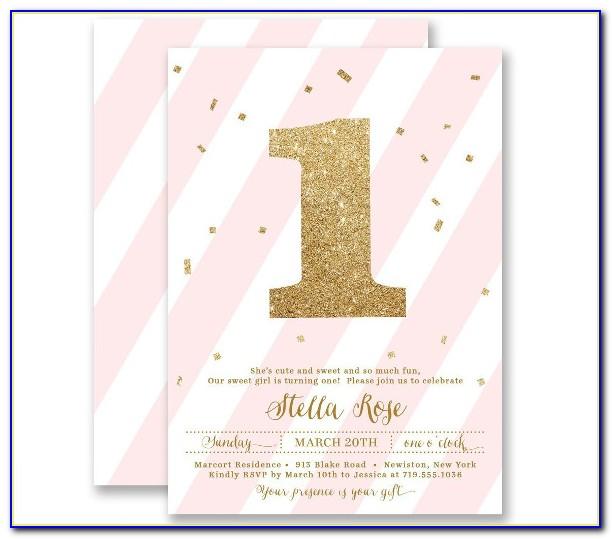 Pink And Gold Invitation Template Free