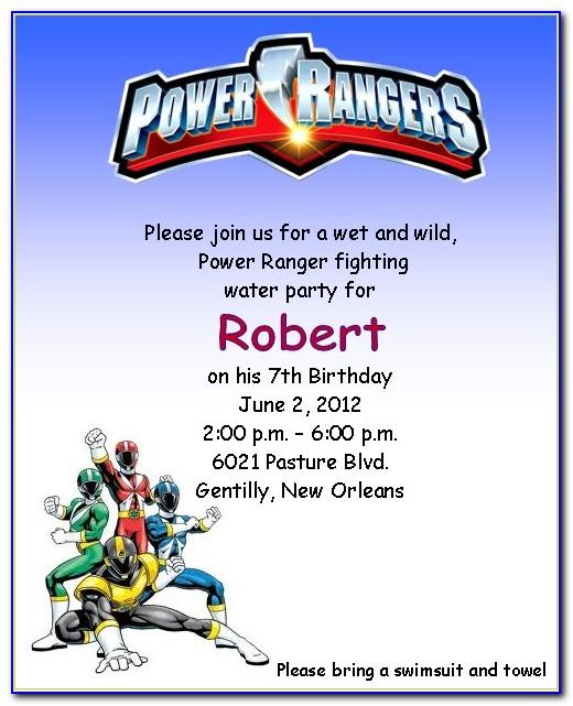 Power Ranger Ninja Steel Invitations Template