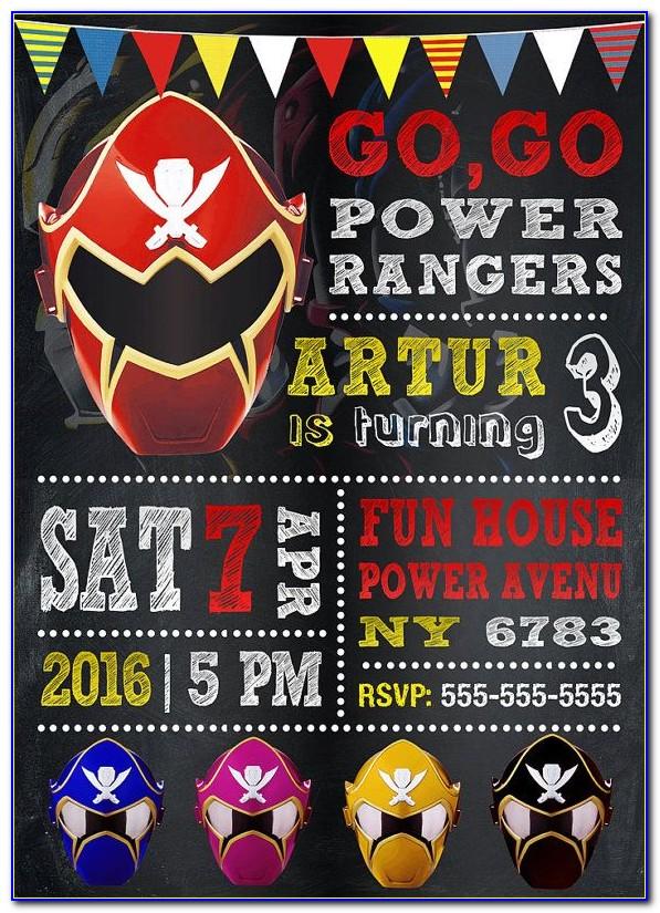 Power Rangers Invitations Template Free