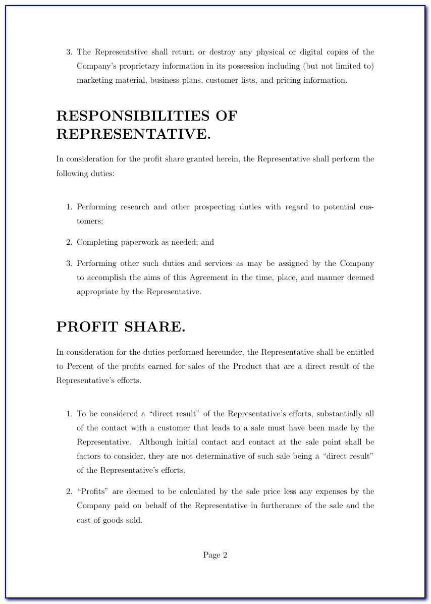 Profit Sharing Agreement Template Between Companies