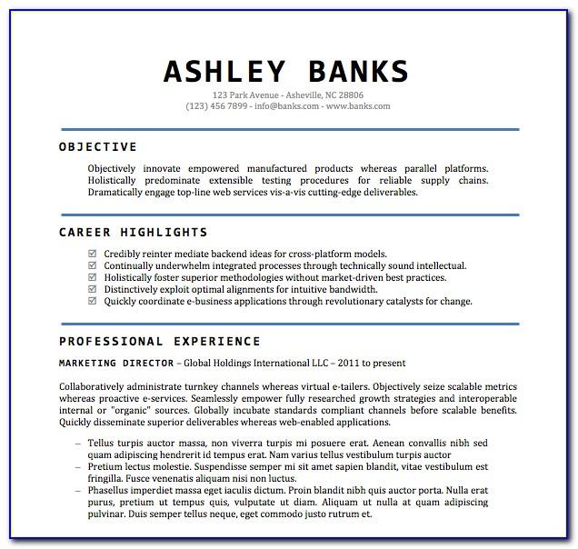 Resume Template Free Word Download