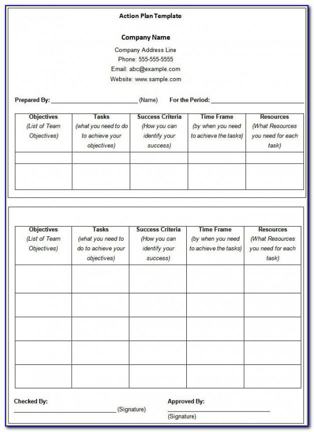 Sales Action Plan Template Word
