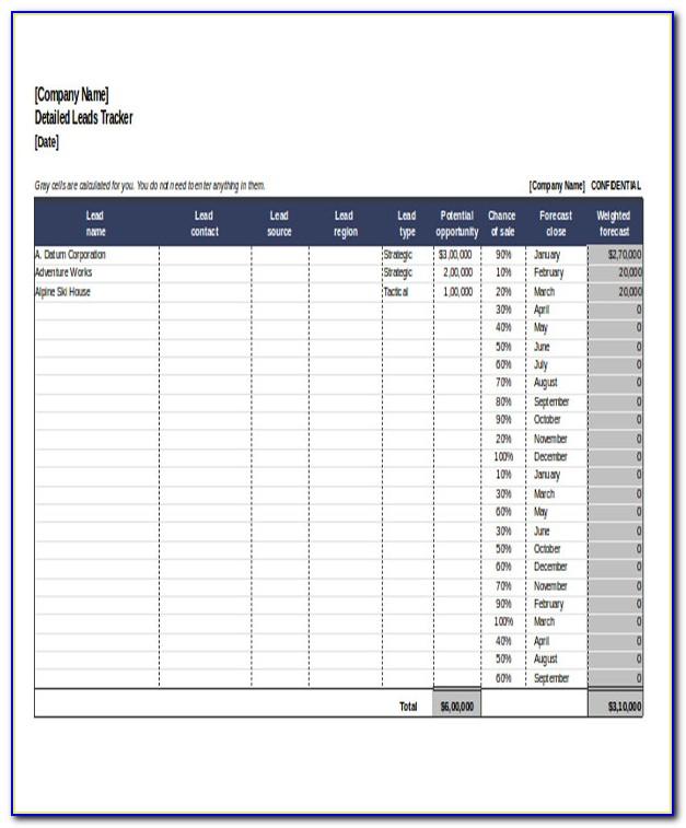 Sales Tracking Template Free