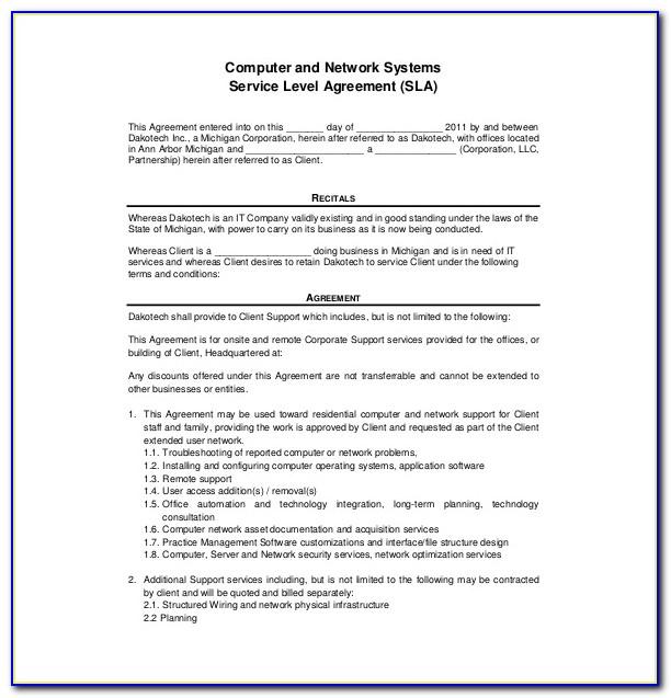 Service Contract Template Microsoft Word