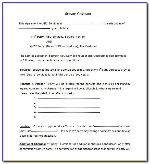 Service Contract Template Word Free