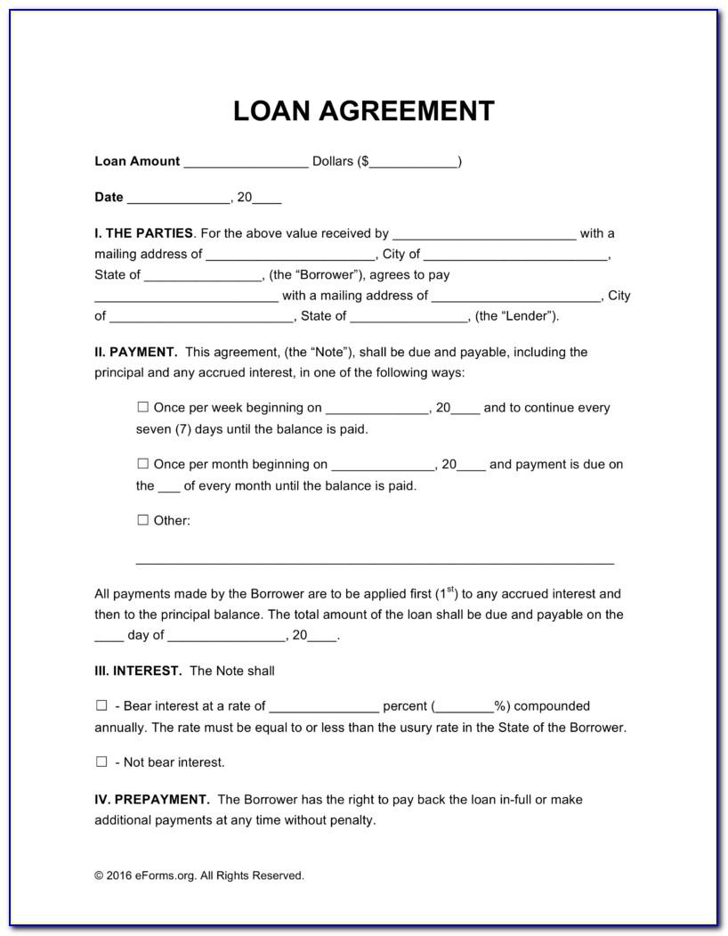 Simple Loan Agreement Template Word