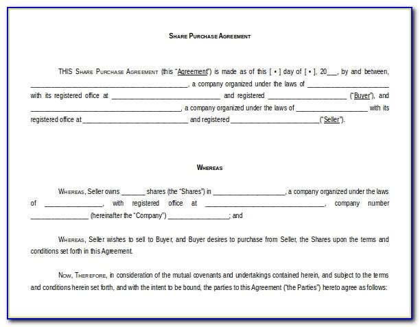 Simple Purchase Agreement Template Word